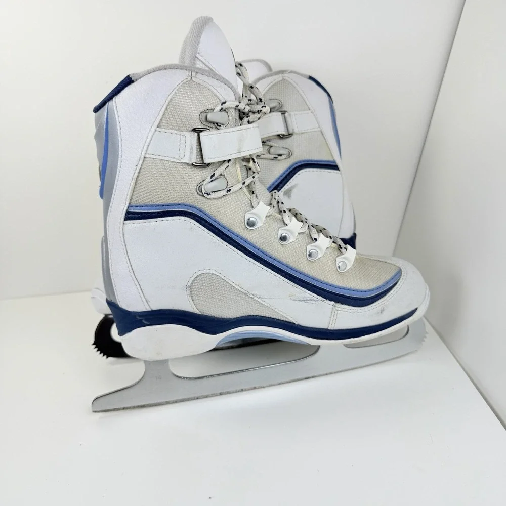 Jackson Softec Ice Skates Women's Size 8 White Blue Figure Recreational